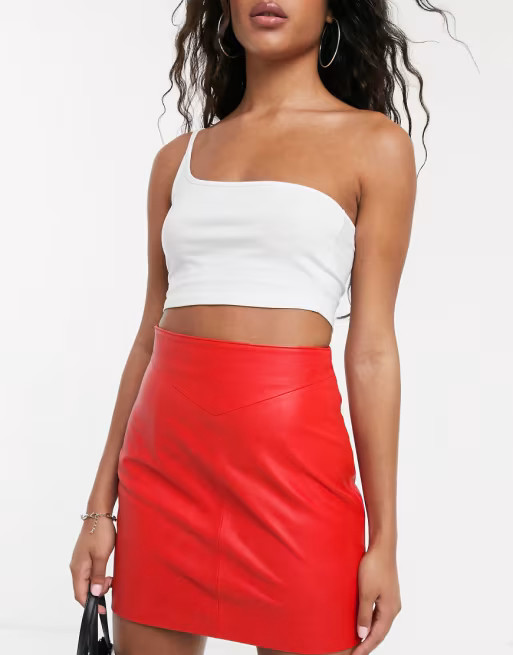 ASOS DESIGN premium leather mini skirt | ASOS US