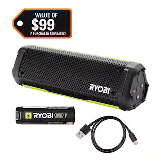 USB Lithium Cordless Bluetooth Charging Speaker Kit with 2.0 Ah Battery and Charging Cable | The Home Depot