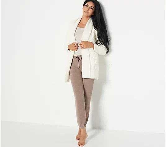 Barefoot Dreams CozyChic Cable Cardigan Cardigan - QVC.com | QVC