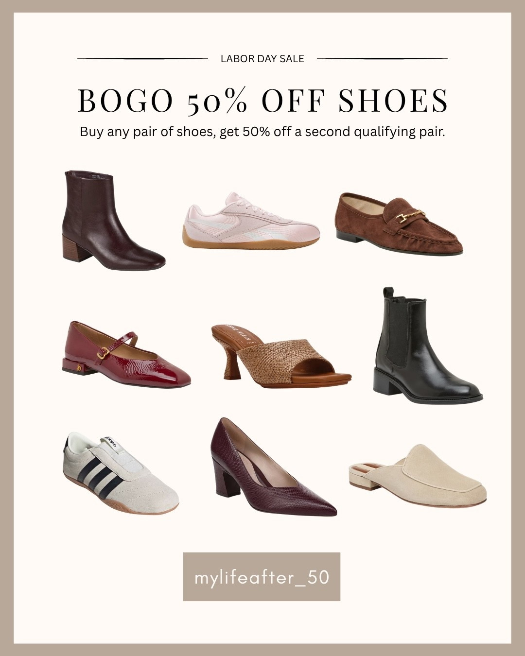 DSW is having a sale! 👟🤎

If you’ve been looking for new shoes for fall, this is a great time to shop. Buy any pair and get 50% off a second qualifying pair.

I pulled together some of my favorite styles — from loafers and ankle boots to sneakers and everyday shoes.

Which pair would you pick? Comment below ⬇️

Save this for later and share with a friend who loves a good shoe sale!

Follow for more easy style tips and finds for women over 50. ❤️

DSW sale, DSW shoes, DSW Labor Day sale, DSW BOGO, shoe sale, fall shoes, women’s shoes, fall footwear

#LTKSaleAlert #LTKOver40 #LTKSeasonal

#LTKworkwear
