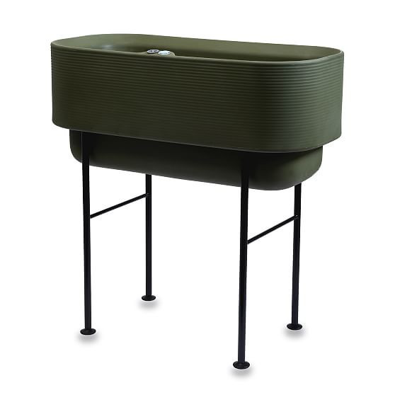 Nest Outdoor Planters, 18""W x 36""H, Olive | West Elm (US)