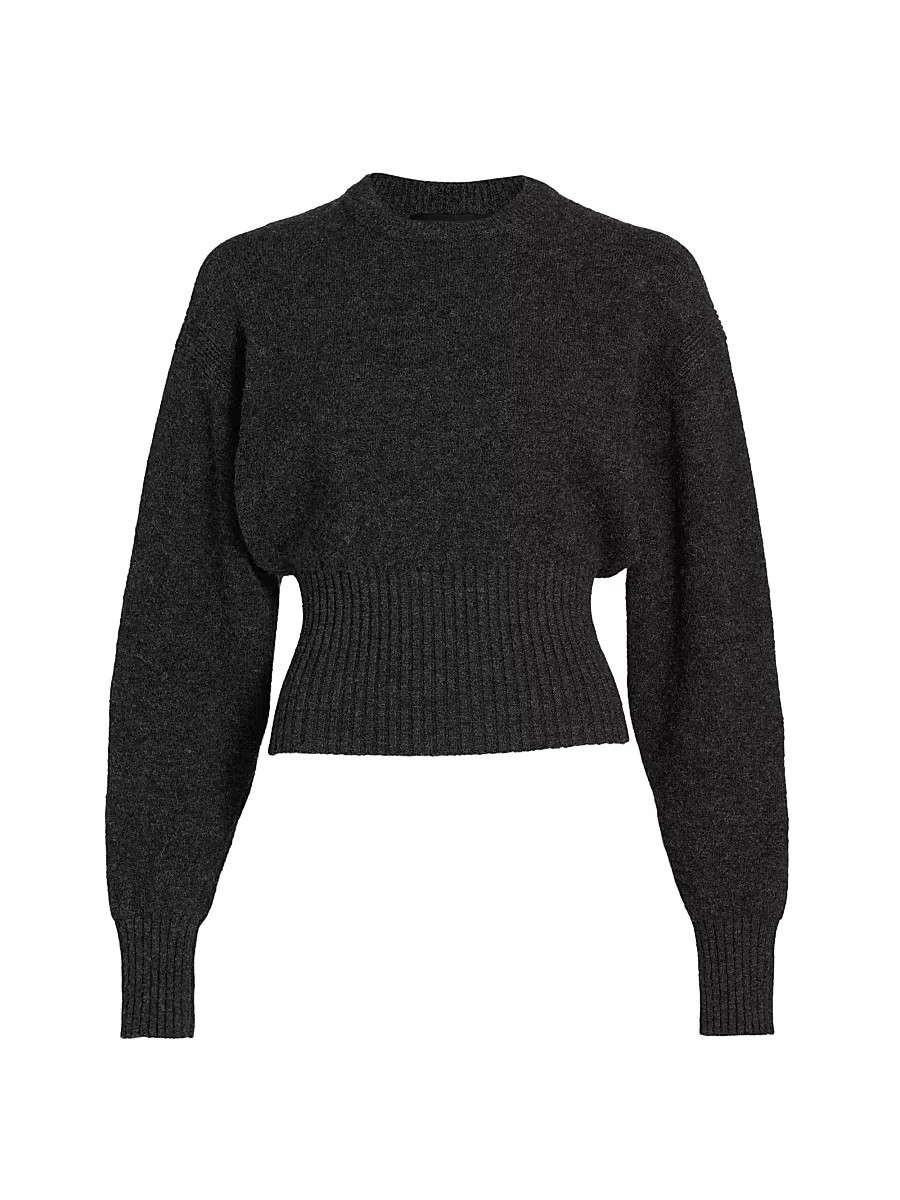 Proenza Schouler Women's Randi Boiled Stretch Wool Top - Dark Grey - Size XL | Saks Fifth Avenue