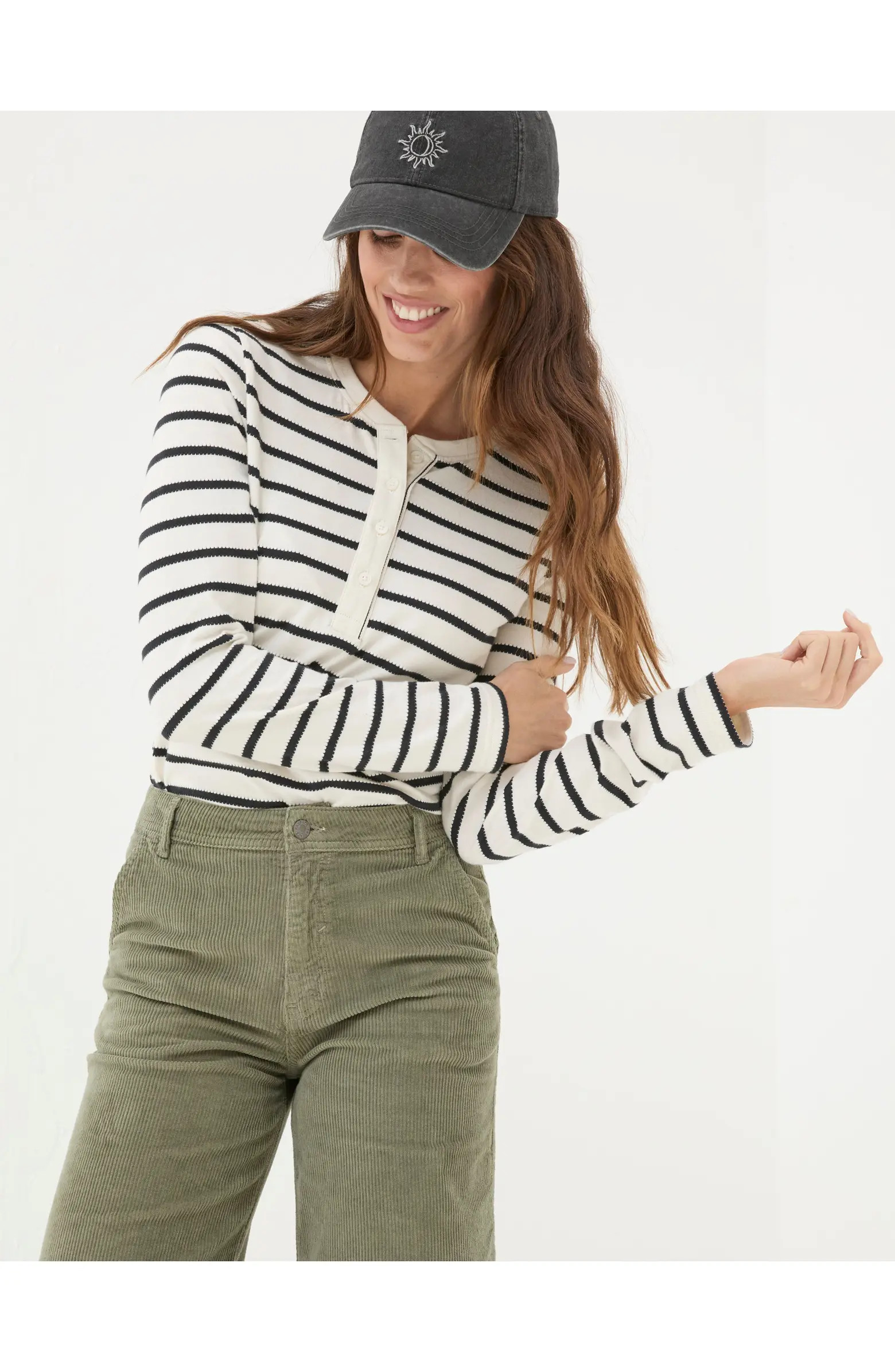 FatFace Women's Hettie Stripe Henley Top | Nordstrom | Nordstrom