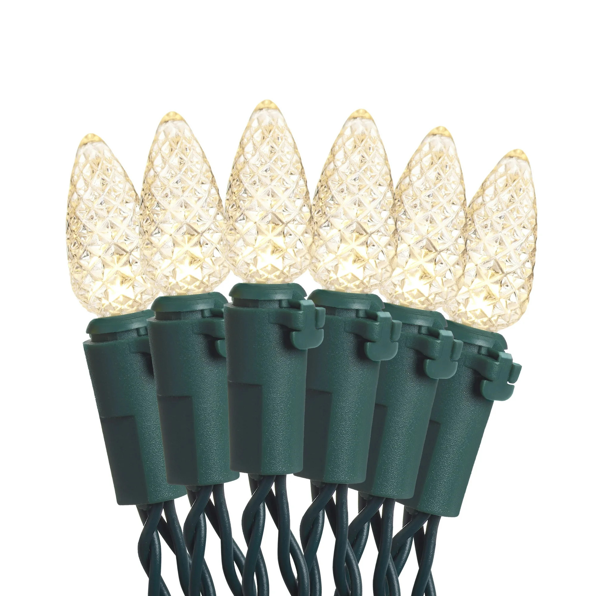 Indoor 20-Count Battery-Operated LED C3 Christmas String Lights, Warm White, 6.33', by Holiday Ti... | Walmart (US)