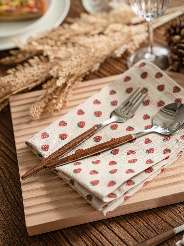 1pc Strawberry Pattern Cloth Napkin | SHEIN