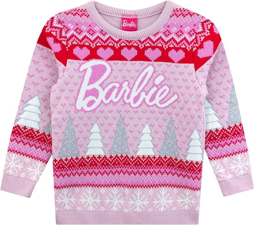 Barbie Christmas Jumper | Girls Christmas Sweater | Christmas Sweatshirts For Girls | Official Merchandise | Amazon (US)