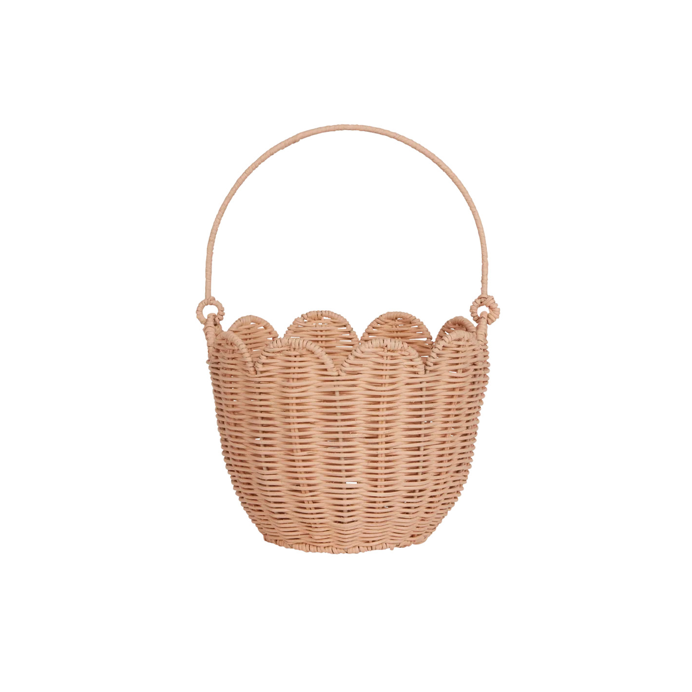 olli ella seashell pink rattan tulip basket | minnow