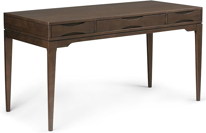 SIMPLIHOME Harper SOLID HARDWOOD Mid Century Modern 60 inch Wide Writing Office Desk in Walnut Br... | Amazon (US)