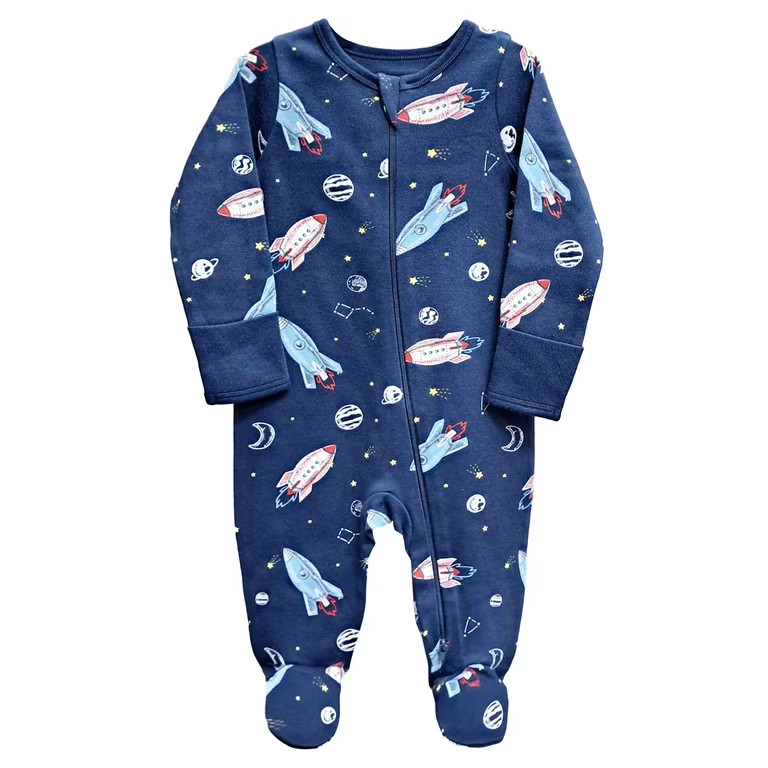 Wonder Nation Unisex Baby Zip Front Sleep N Play Pajamas, Preemie-6/9 Months - Walmart.com | Walmart (US)