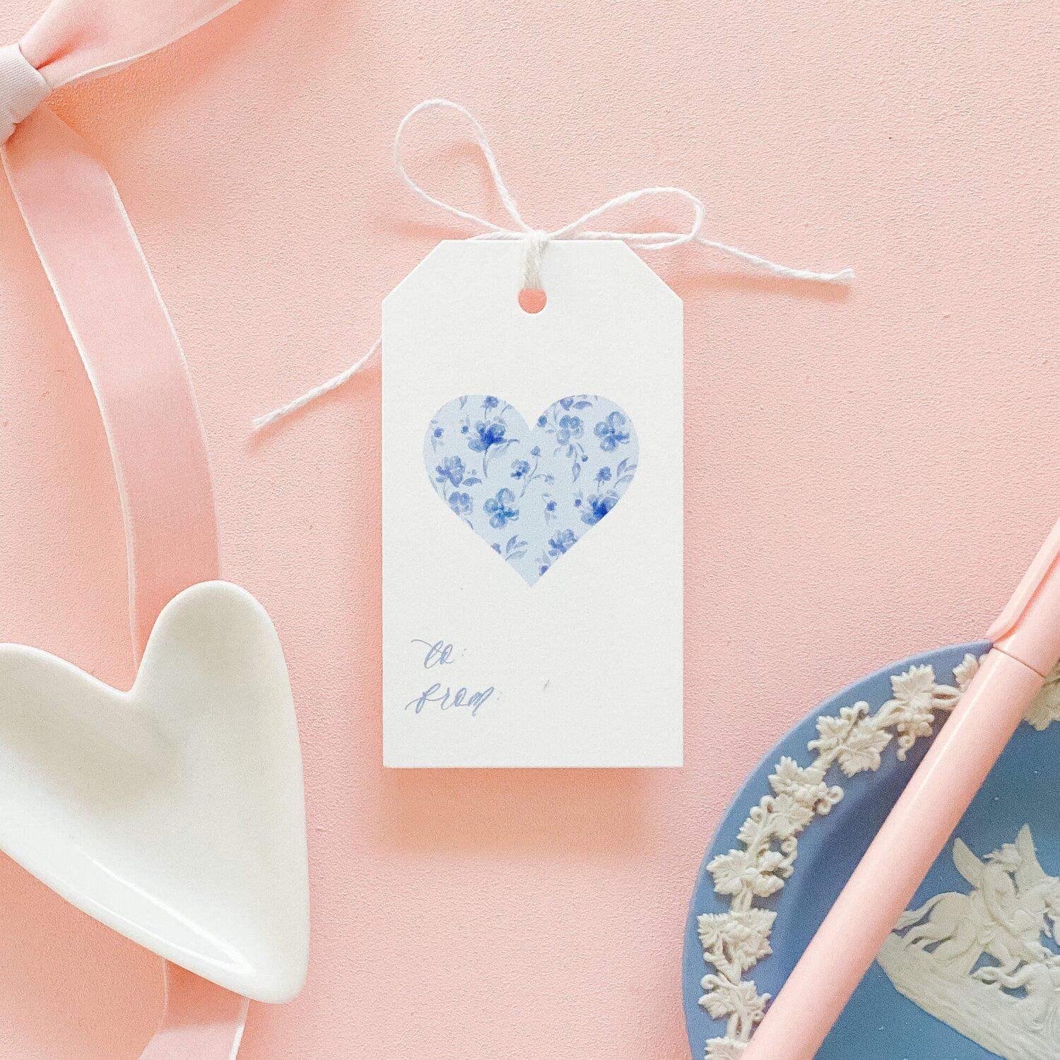 Blue Floral Heart Watercolor Gift Tags Set of 10 — Simply Jessica Marie | Simply Jessica Marie