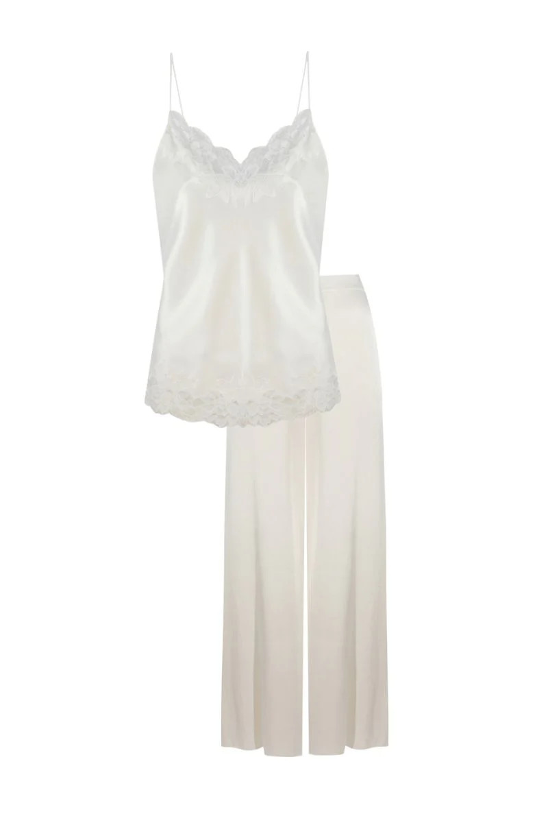 PAIGE CAMI AND HIGH WAISTED OFF WHITE PJ SET | Bocan Couture | CULT MIA | CULT MIA UK LTD
