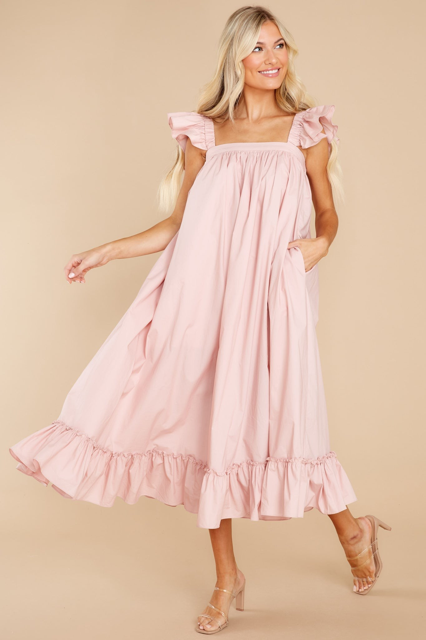 Lead From The Heart Dusty Pink Dress | Red Dress 