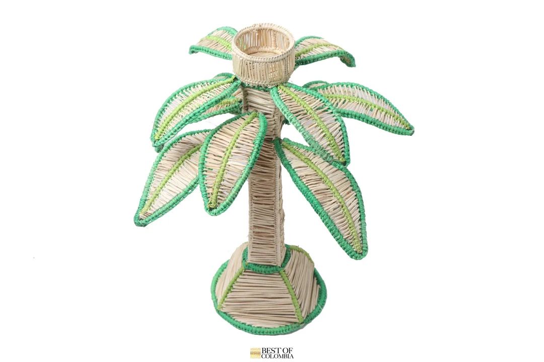Iraca/raffia Palm Tree  Candle Holder - Etsy Canada | Etsy (CAD)