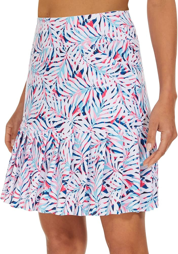 M MOTEEPI 19" Golf Skirts for Women Knee Length Ruffle Hem Skirt Tennis Skirt Athletic Skort for ... | Amazon (US)
