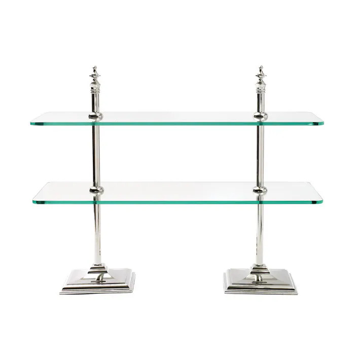 Polished Nickel Two Tiered Tiered Stand | Overstock