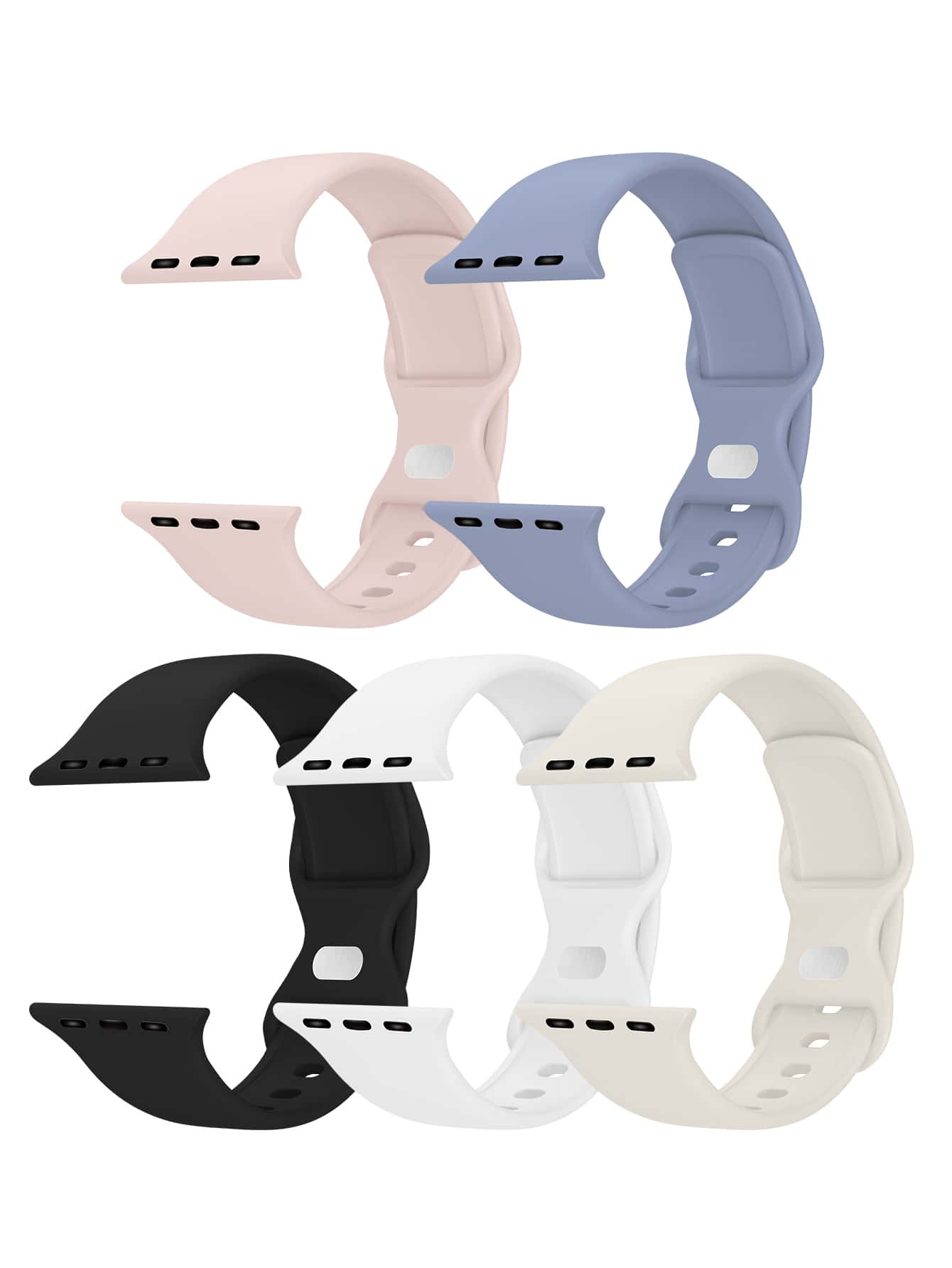 5 piezas Correa de reloj de silicona unicolor compatible con Apple Watch | SHEIN