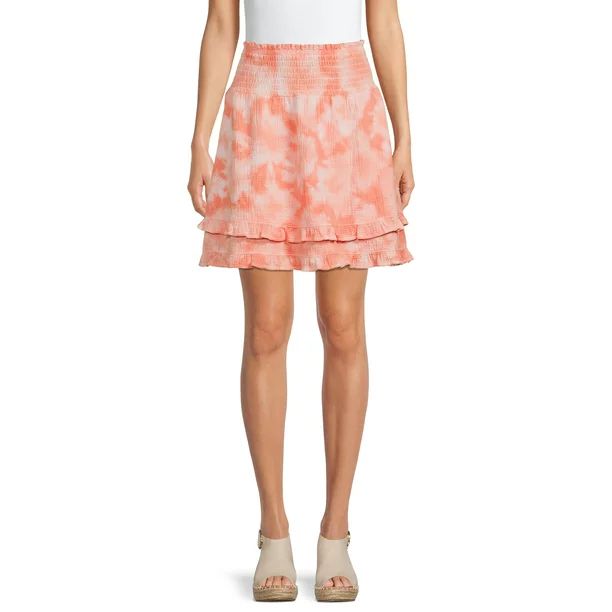 Time And Tru Women's Coordinating Tiered Mini Skirt - Walmart.com | Walmart (US)