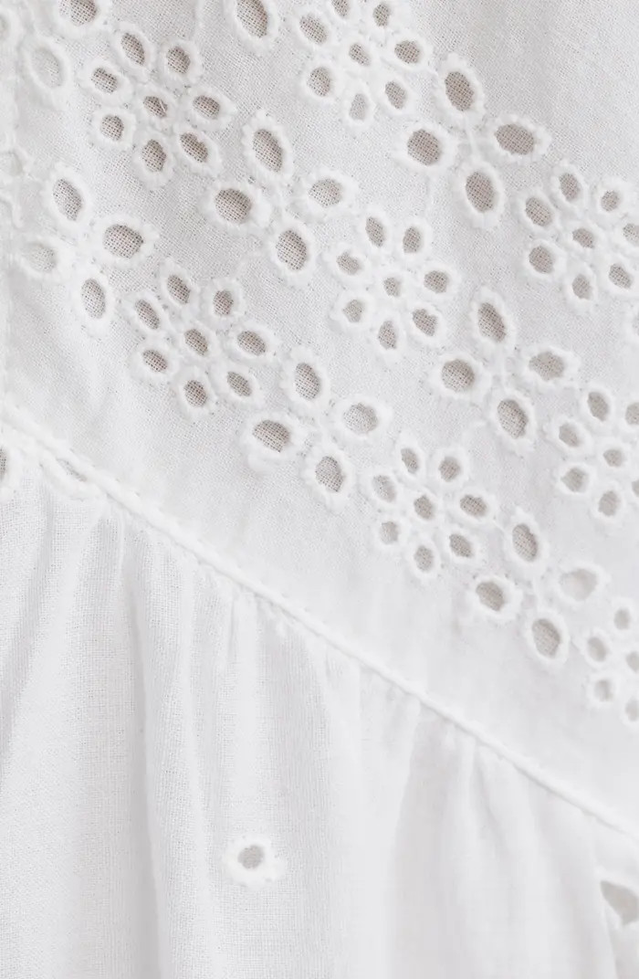 Eyelet Flutter Sleeve Cotton Minidress | Nordstrom