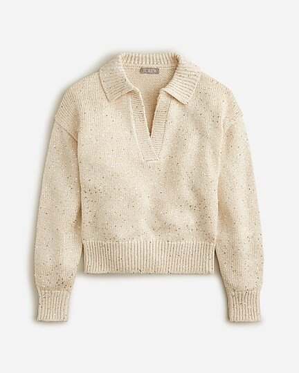 Sequin sweater-polo | J. Crew US