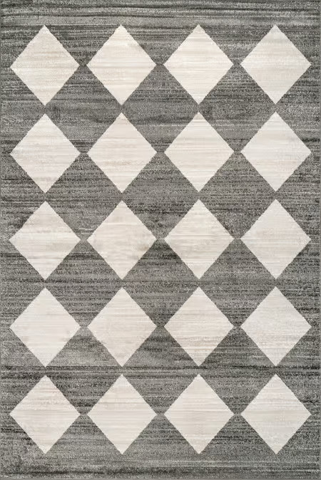 Gray Kayla Checkerboard Tiled Area Rug | Rugs USA
