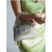 Crystal Beaded Bag, Silver Handbag, Sparkling Handmade Evening Purse, Luxury Unique Bag For The Bride | Etsy (US)