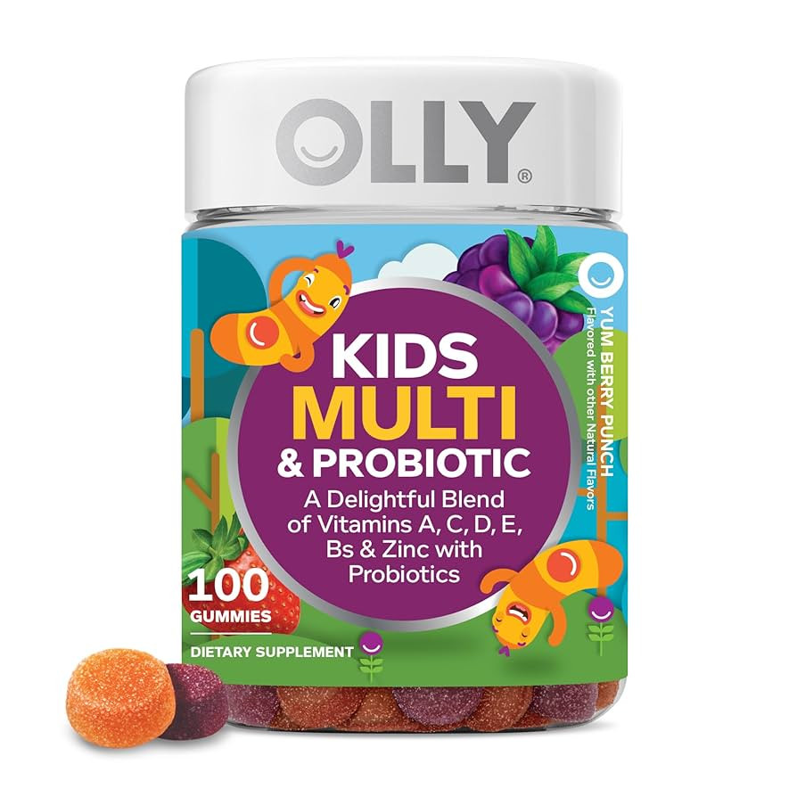 OLLY Kids Multivitamin & Probiotic Gummy, Digestive Support, Vitamins A, D, C, E, B, Zinc, Chewab... | Amazon (US)