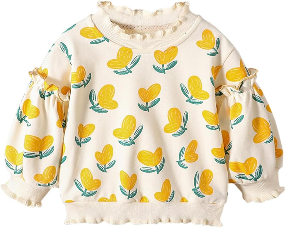 KISBINI Toddler Girl Rainbow Sweatshirt Cotton Crewneck Clothes Outfit for Baby Girls | Amazon (US)