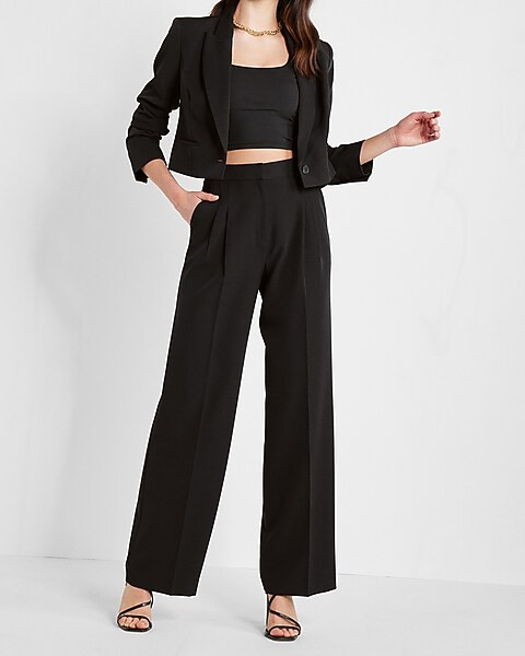 Super High Waisted Pleated Wide Leg Pant | Express