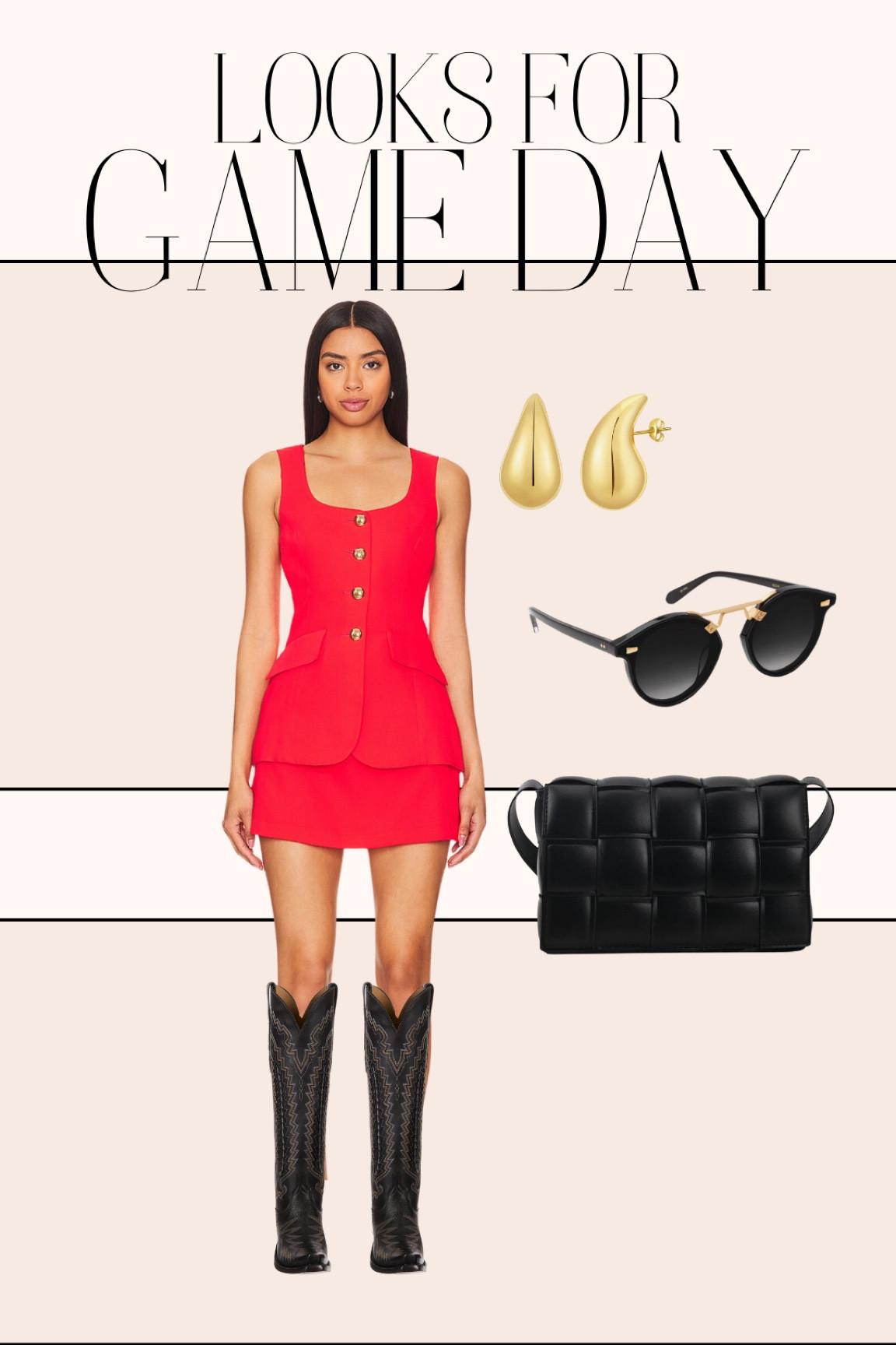 love this game day look! swap the romper or the accessories for your school colors  

#LTKStyleTip #LTKSeasonal