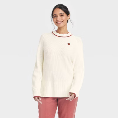 Women's Valentine's Crewneck Pullover Sweater - A New Day™ | Target