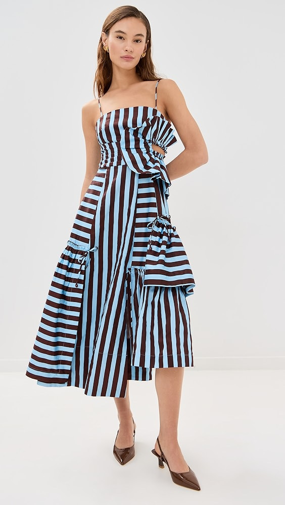 FARM Rio Tropical Flight Stripes Multicolor Midi Dress | Shopbop | Shopbop