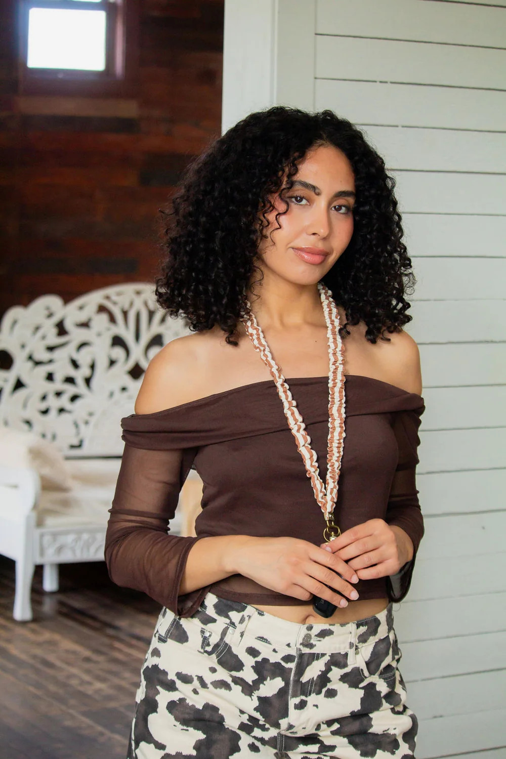 Cinnamon Striped Lanyard | Shop Andi