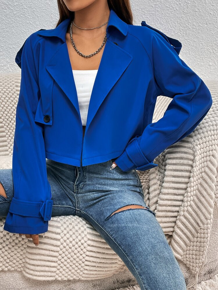 Casual Eenkleurig Dames trench jassen Voorpand met Knoopjes | SHEIN