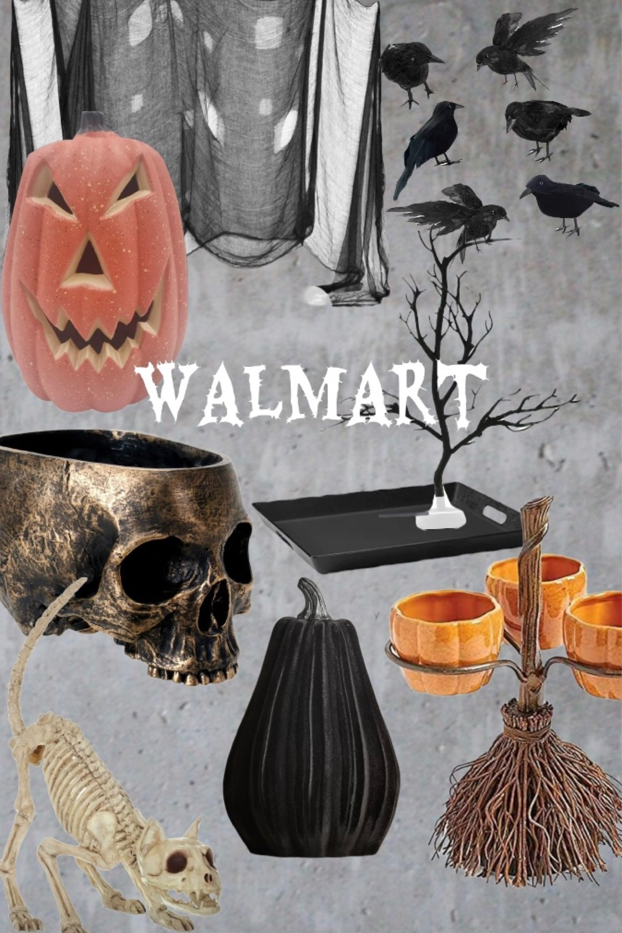 Walmart Halloween Decor

Pumpkin, jack only lantern, black fabric, black, mesh fabric, crows, black tray, skull, skull, planter, Halloween broom, broom, black, pumpkin, velvet pumpkin, skeleton dog, skeleton, dog, appetizer dish, small bowl, spooky, Halloween night, seasonal, spooky, season, seasonal decor, tree, spooky tree, branches, decor tray,

#LTKhome #LTKHalloween #LTKSeasonal
