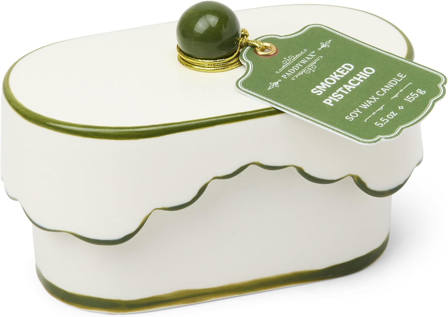 Paddywax CHÉRIE Ceramic Dish Soy Wax Candle, Smoked Pistachio, 5.5 oz | Amazon (US)