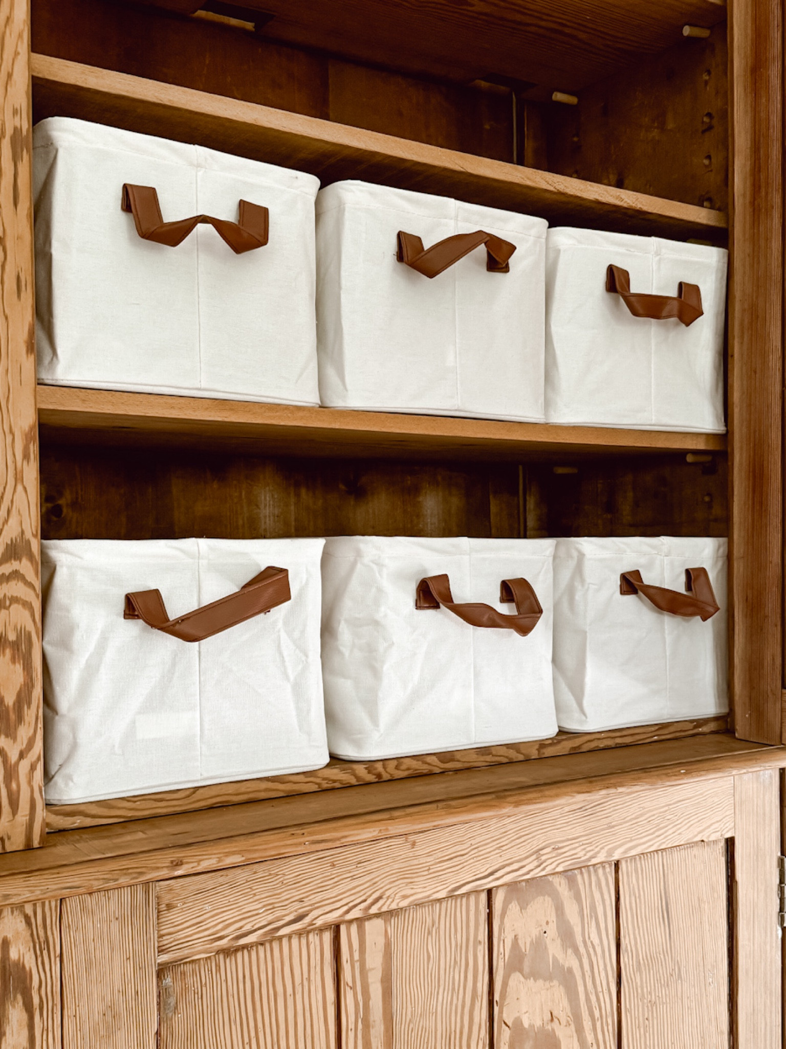 I grabbed these collapsible storage bin baskets to use in my new antique cabinet. They come in two different sizes and four different color options. I like that they are a little larger and I love the handles. They also have waterproof interiors which is great if you use them for beauty or bathroom items. 

#LTKFindsUnder50 #LTKHome