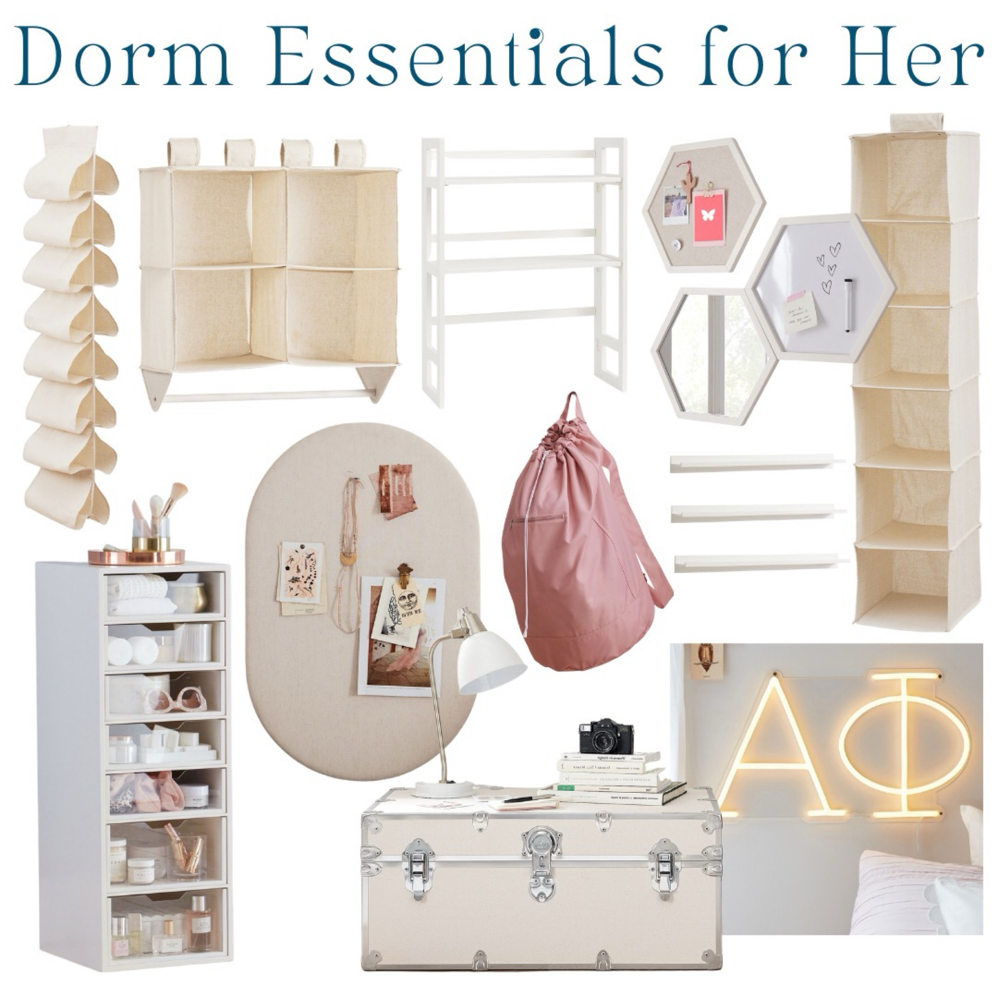 Dorm room essentials for her! 

#college #collegedorm #collegedormroom #dormroom