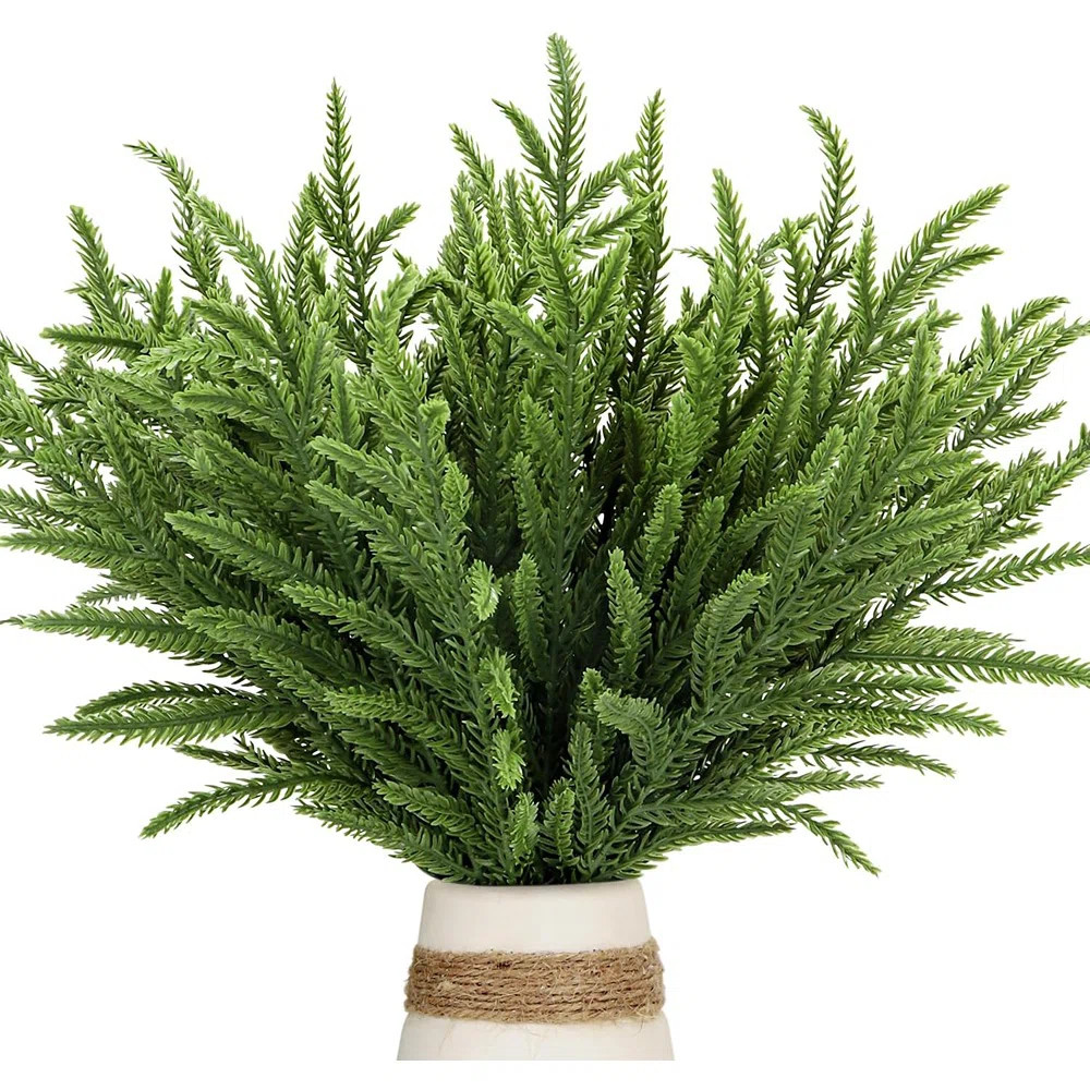 30 Pcs Christmas Real Touch Norfolk Stems, 15Inch Artificial Pine Branches Faux Evergreen Pine Sp... | Wayfair North America