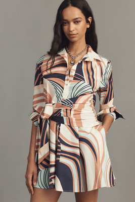 Hutch Cotton Okin Stretch Poplin Mini Shirt Dress | Anthropologie (US)