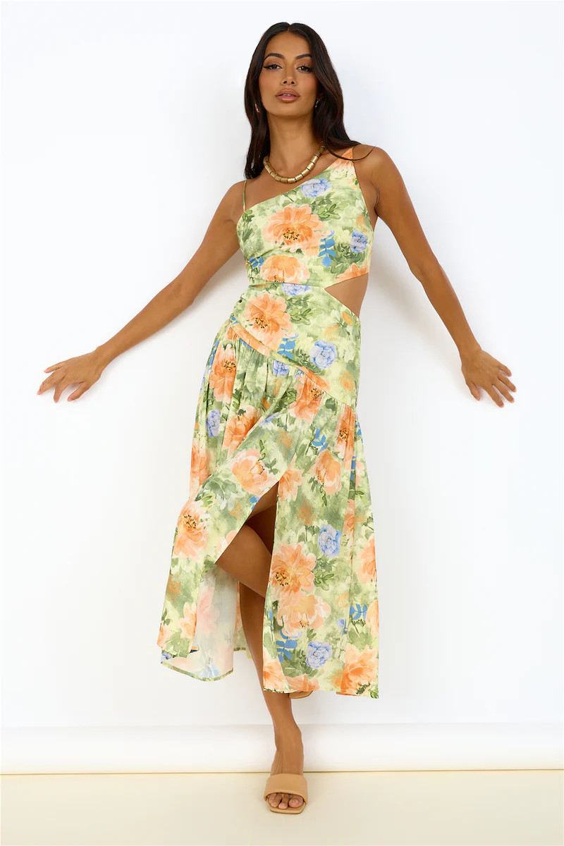 Castle In The Sky Maxi Dress Green | Fortunate One