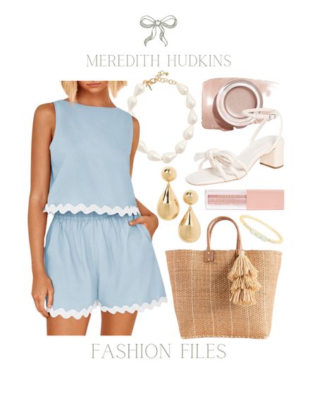 Write a caption full of keywords to increase your discoverability! scalloped two piece set,spring fashion, ootd, Amazon, Amazon, fashion, women’s fashion, Meredith Hudkins, women’s style spring style summer affordable fashion, casual outfit, travel outfit, classic preppy, timeless traditional nude heels loeffler Randall, covergirl lipgloss, revlon eyeshadow, white heels, bow heels, tote, beach tote, resort outfit, sesside, 30a, vacation outfit, blue outfit, pearl necklace, gold earrings


#LTKsalealert #LTKstyletip #LTKfindsunder50