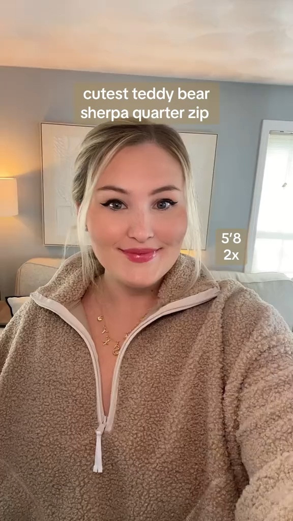 this teddy bear Sherpa quarter zip is a must have 

I’m 5’8 and wearing my true size 2x 

#LTKHoliday #LTKPlusSize #LTKSeasonal