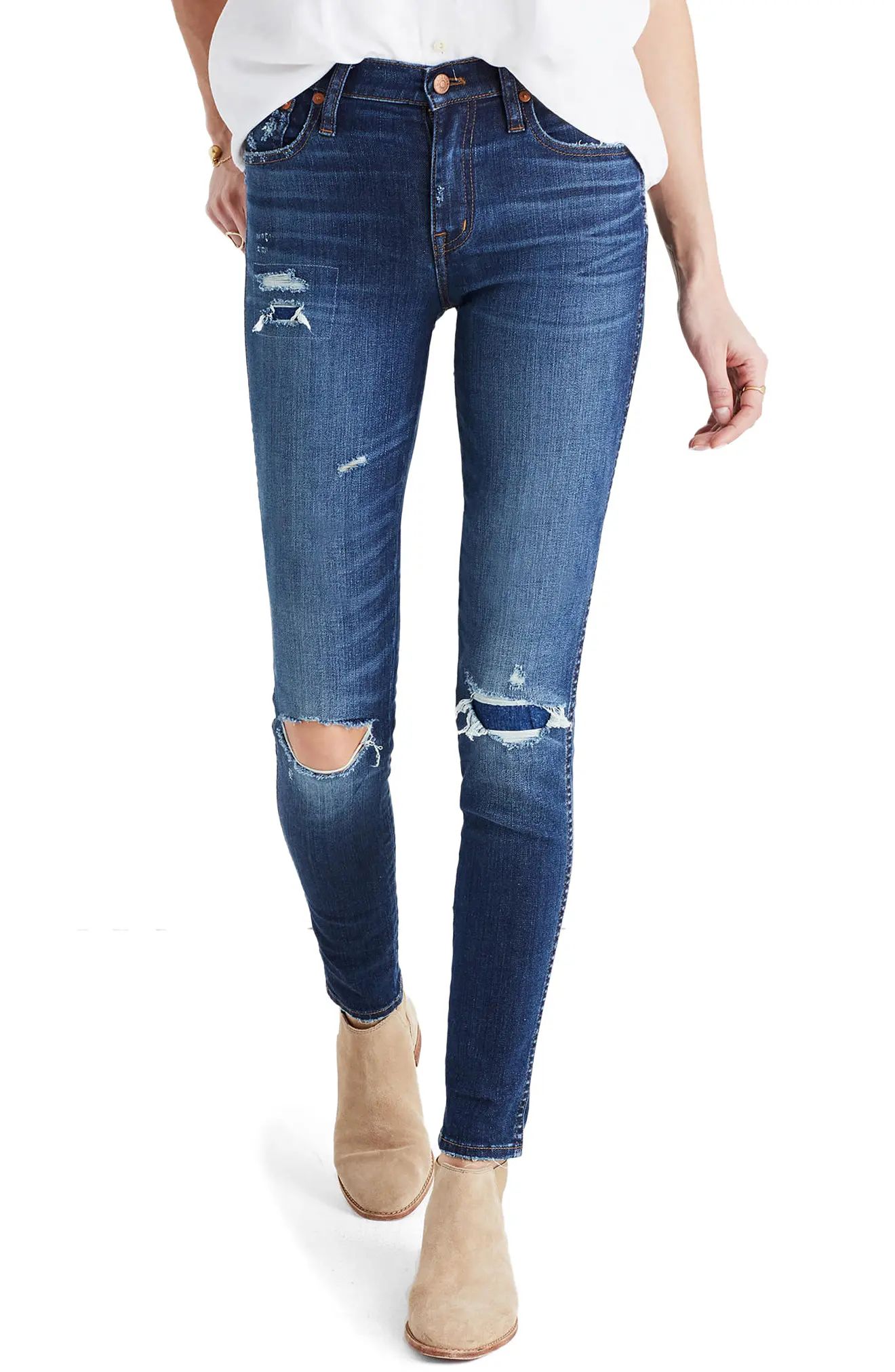 High Waist Skinny Jeans: Ripped & Patched Edition | Nordstrom