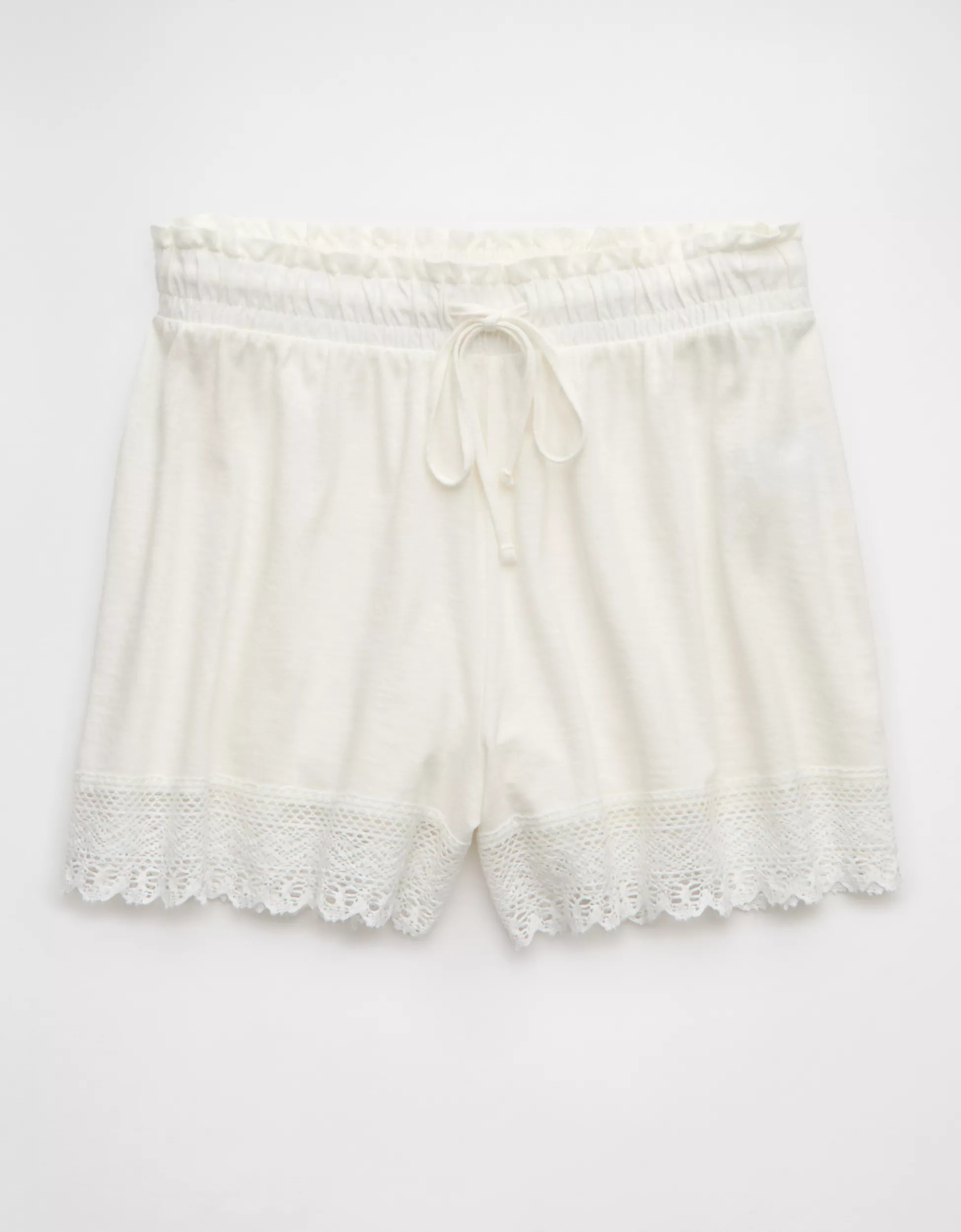 AE Sunchaser Knit Lace Trim Short | American Eagle Outfitters (US & CA)