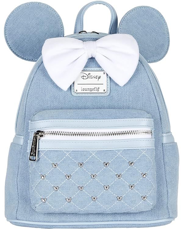 Loungefly Disney Minnie Mouse Denim Womens Double Strap Shoulder Bag Purse | Amazon (US)