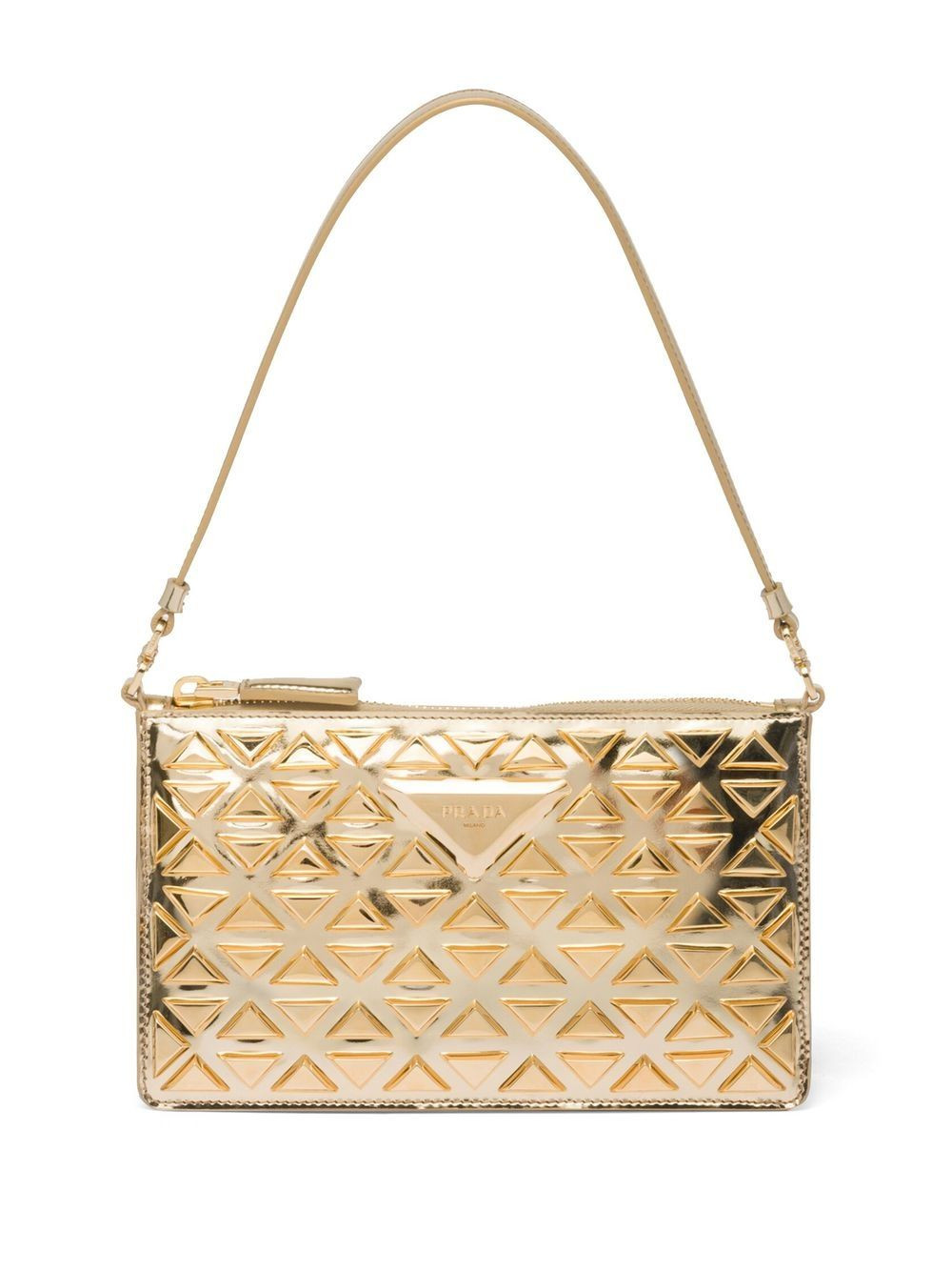mini Studded triangle logo leather shoulder bag | Farfetch Global