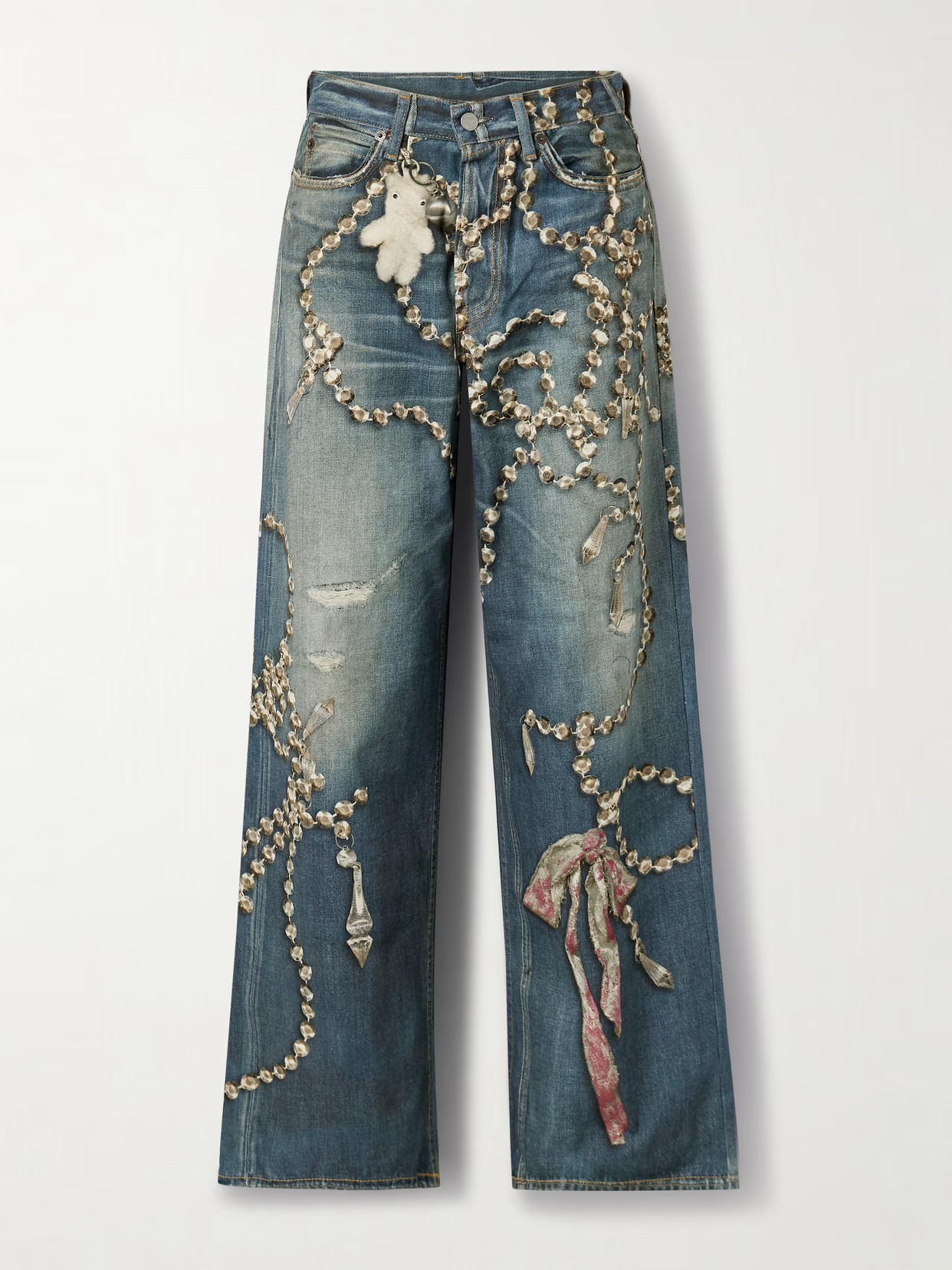 Acne Studios - Trompe L'oeil Printed High-rise Wide-leg Jeans - Blue | NET-A-PORTER (US)