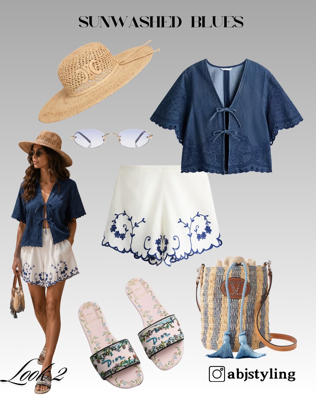 Classic summer blue and white forever 🤍🩵

The embroidered shorts + navy top feel polished enough for lunch out but still easy for warm weather.

Styling tip: half-tie or leave the neckline open slightly to keep the silhouette relaxed.

#LTKuk #LTKsummer #LTKeurope