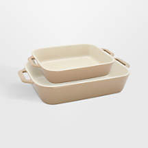 Staub Sesame 2-Piece Rectangular Baking Dish Set + Reviews | Crate & Barrel | Crate & Barrel