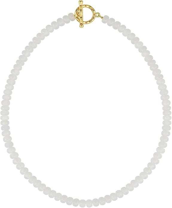 Zissunbeam Colorful Bead Gemstone Choker Necklace for Women, Handmade 4x6mm Rainbow Natural Birth... | Amazon (US)